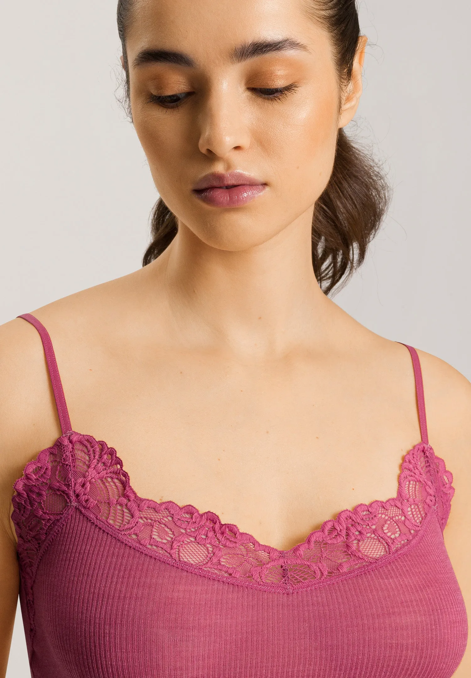 Woolen Lace Wool and Silk Camisole | Rose Wine 70911-2414