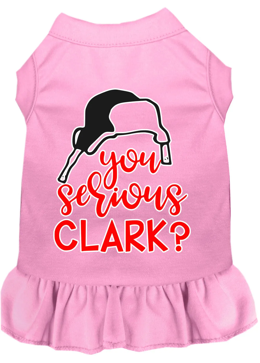 You Serious Clark? Screen Print Dog Dress Light Pink Sm