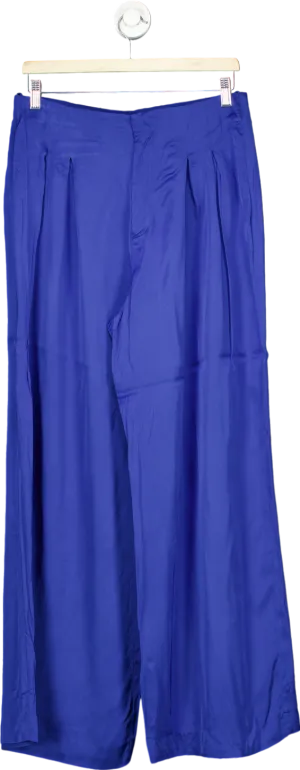 Zara Blue Wide-Leg Trousers UK L