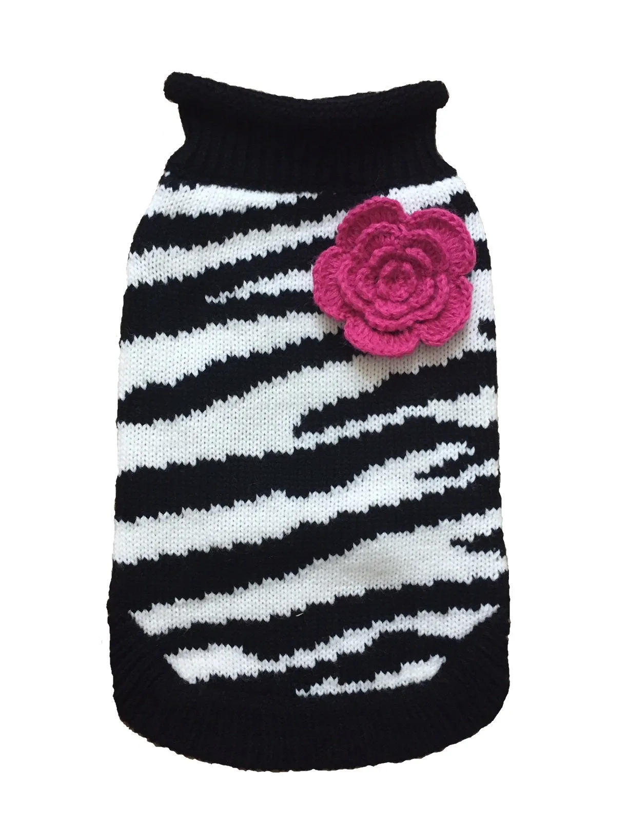 Zebra Fleur Rose Dog Sweater