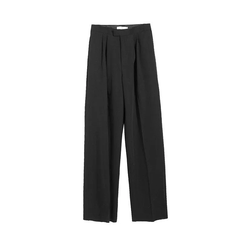 Zhou Plicated Detail Wide Leg Trousers